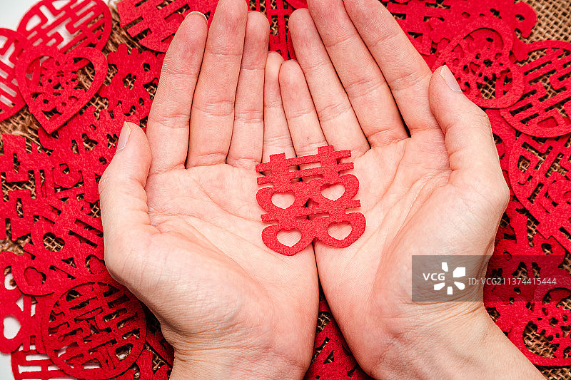 中国结婚喜字剪纸图片素材