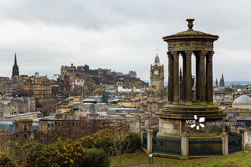 爱丁堡卡尔顿山纳尔逊纪念碑图片素材