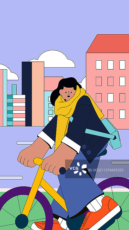 骑行计划/扁平插画图片素材