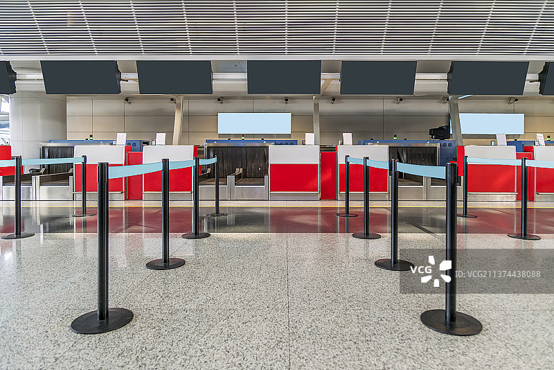 机场国际值机台特写图片素材