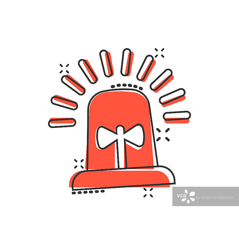 漫画风格的紧急警报图标灯图片素材