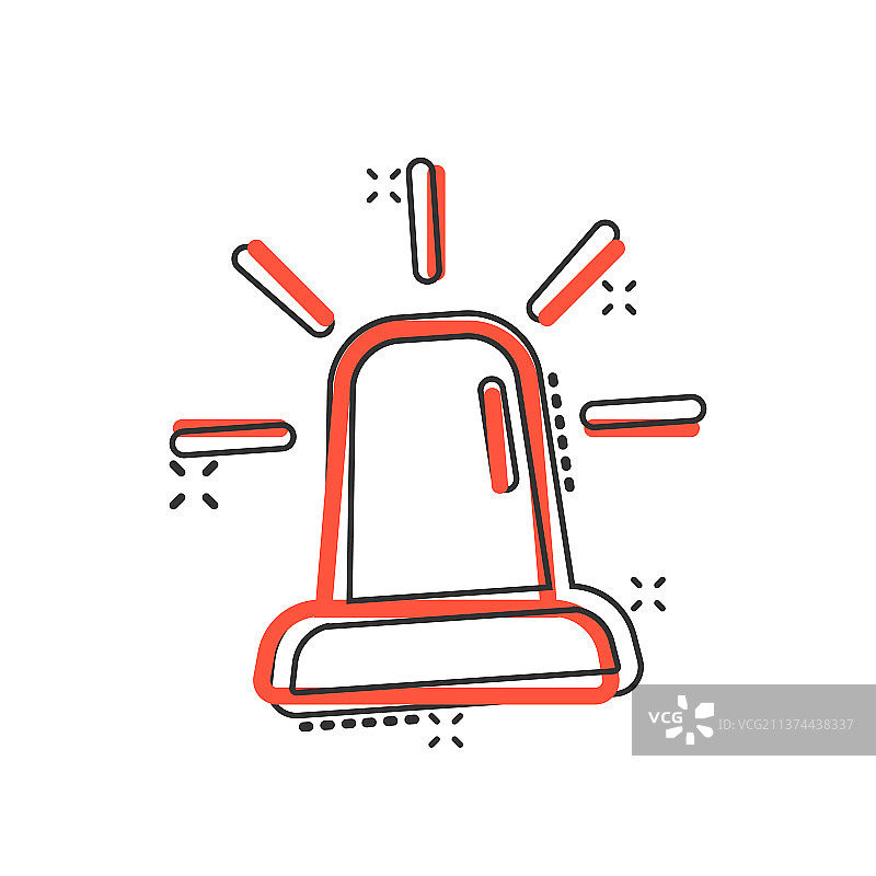 漫画风格的紧急警报图标灯图片素材