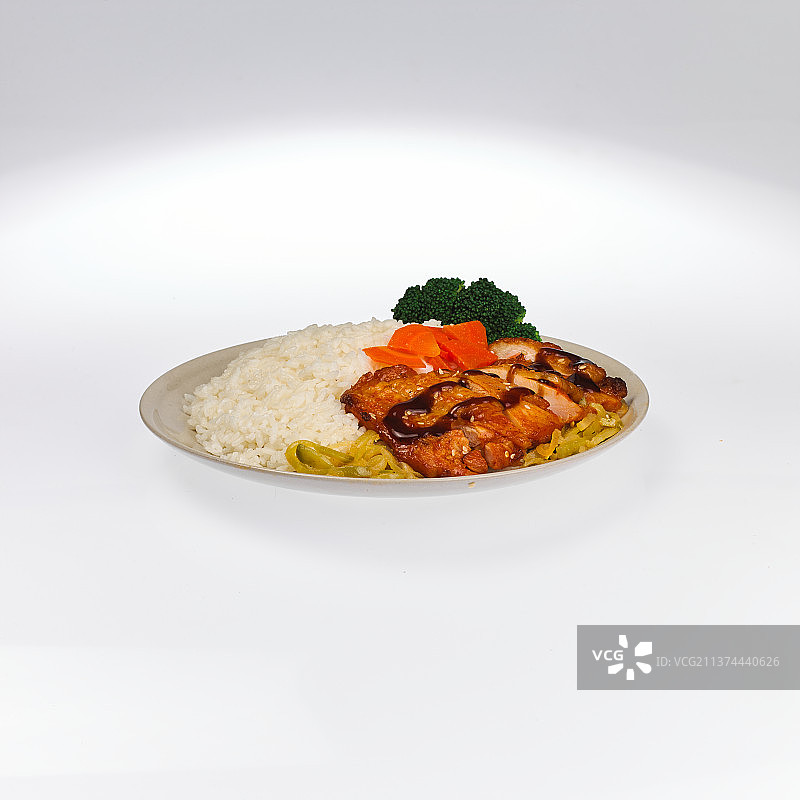 照烧鸡排盖浇饭图片素材