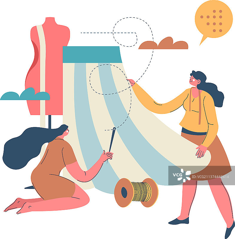 缝纫和剪裁服装工作室图片素材