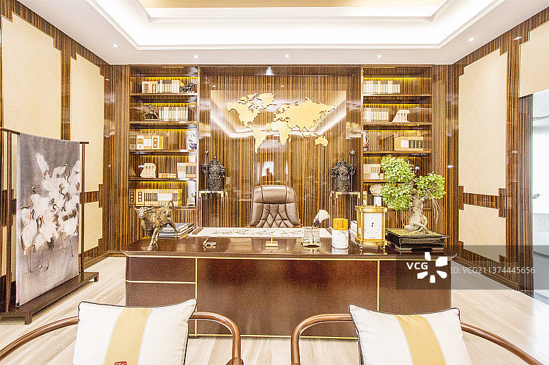 不同风格室内装修设计的书房图片素材