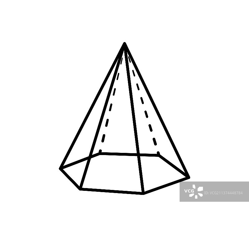 黑色六棱锥几何形状图片素材