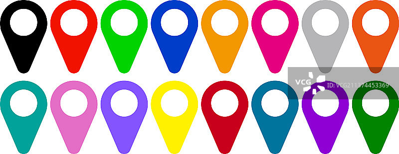 彩色地图图钉图标合集图片素材