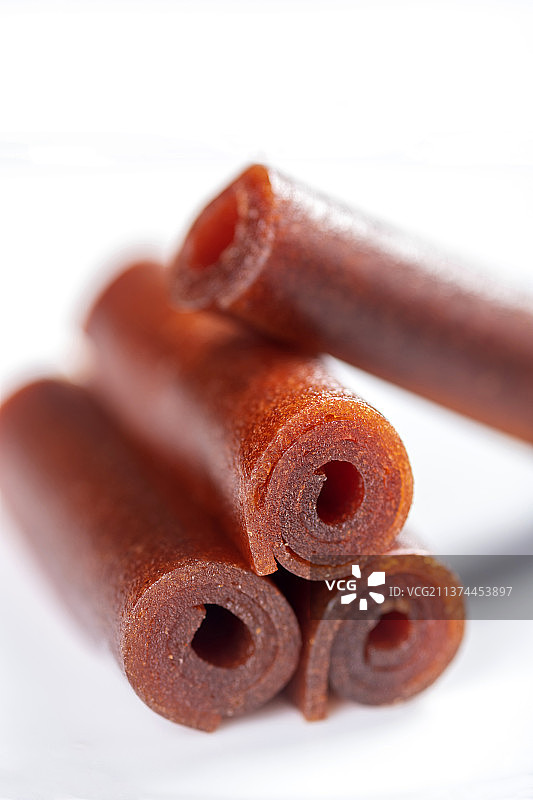 消食开胃的果丹皮山楂卷特写图片素材