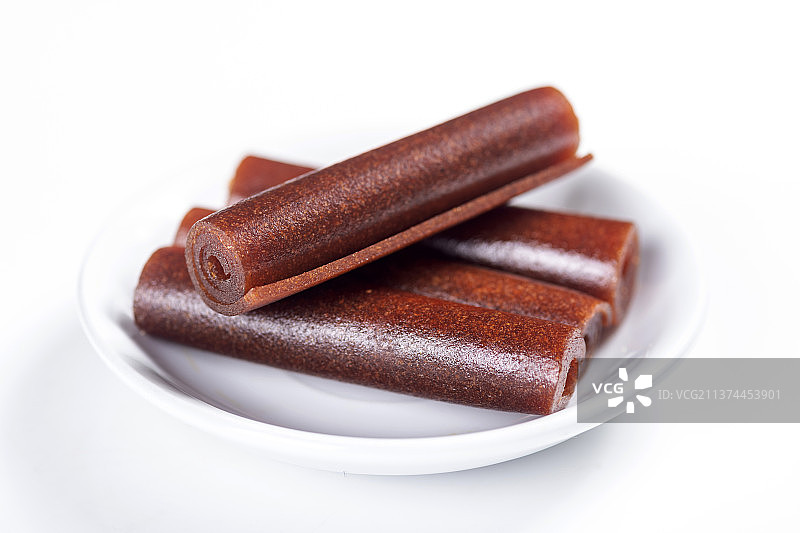 消食开胃的果丹皮山楂卷特写图片素材