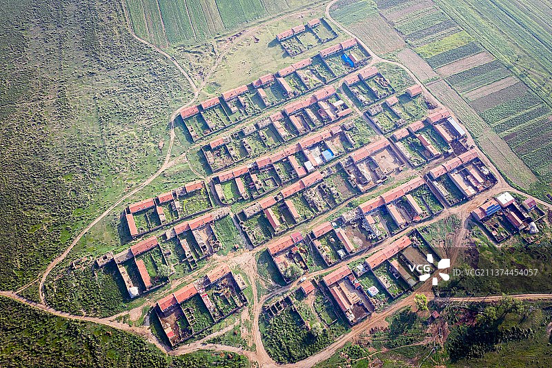 航拍中国北方乡村图片素材