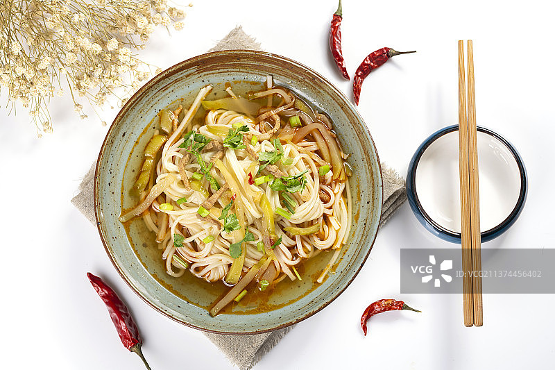 一碗榨菜肉丝面特写图片素材