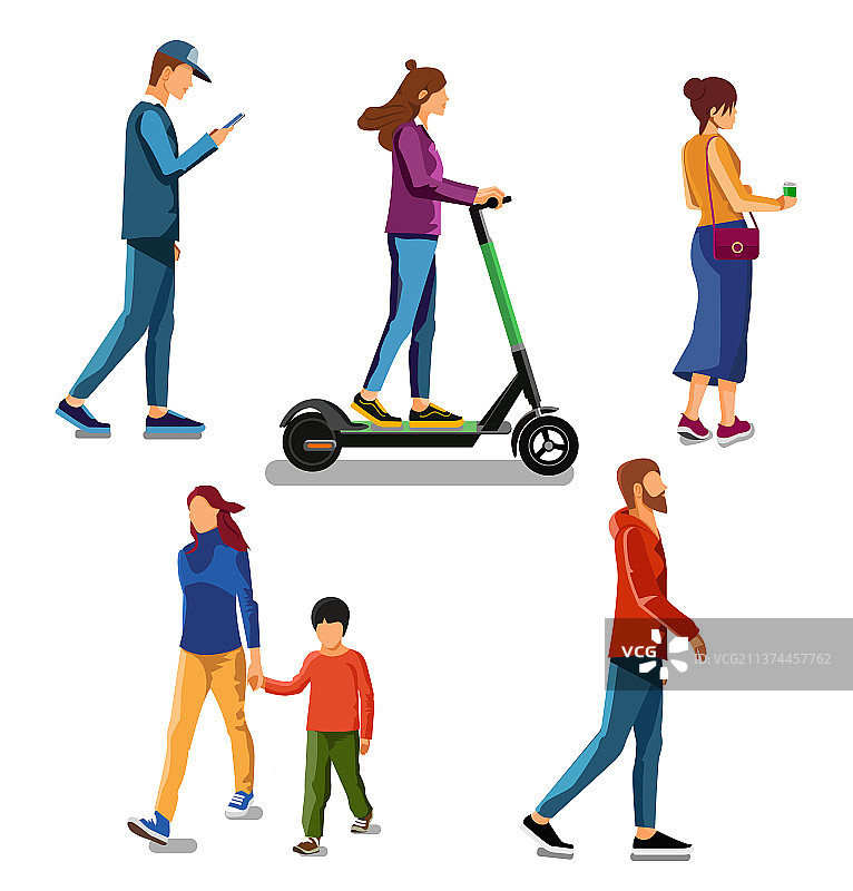 白色背景人物合集图片素材