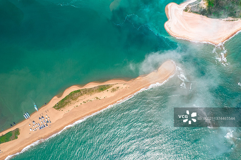 海南博鳌玉带湾入海口图片素材