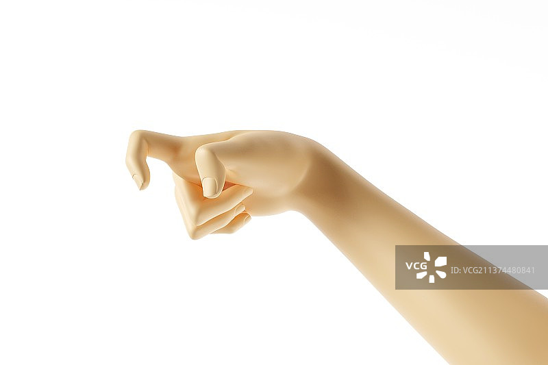 白色背景前3d渲染手势，拉勾敲门图片素材