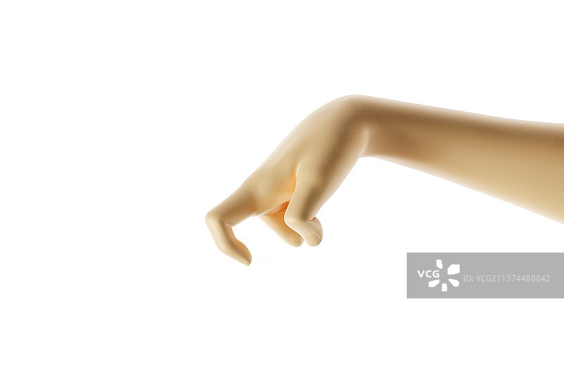 白色背景前3d渲染手势，拉勾敲门图片素材