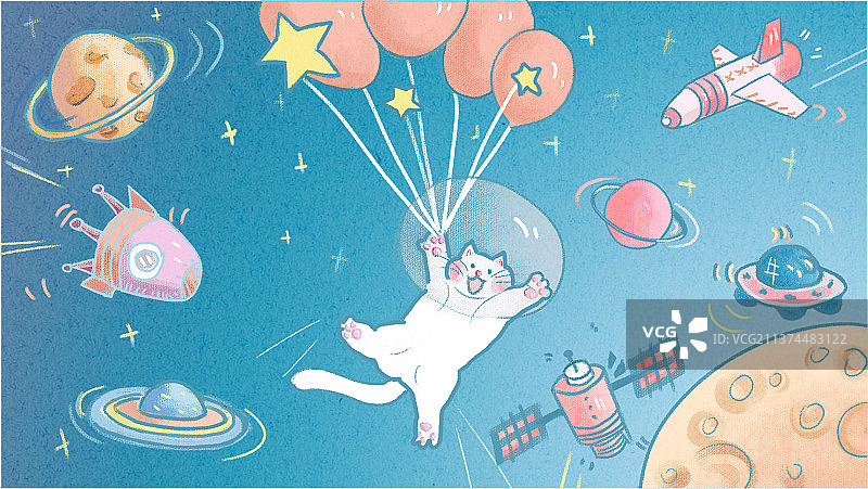 太空里的猫咪图片素材