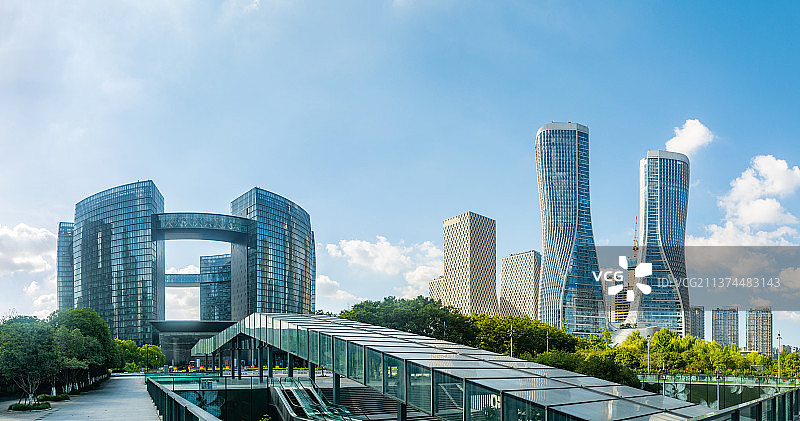 杭州市民中心 杭州钱江新城 杭州城市地标建筑风光 来福士中心图片素材