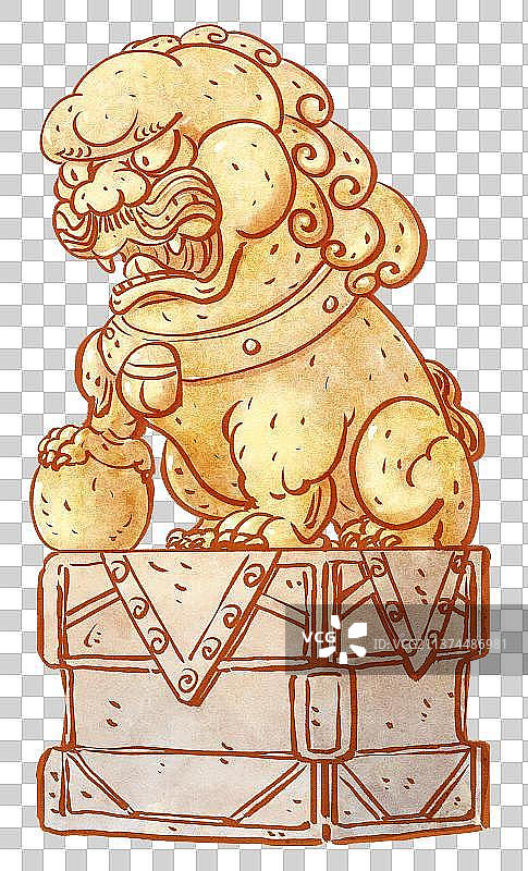 中国传统瑞兽石头狮子图片素材