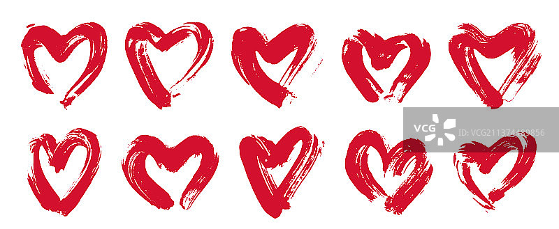 手绘心形标志或图标草图合集图片素材