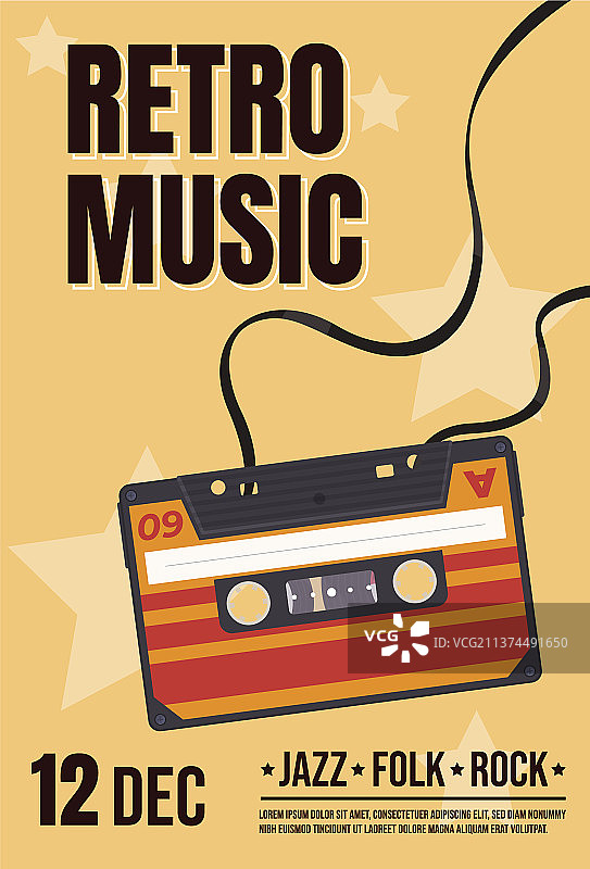 复古音乐派对活动宣传海报图片素材