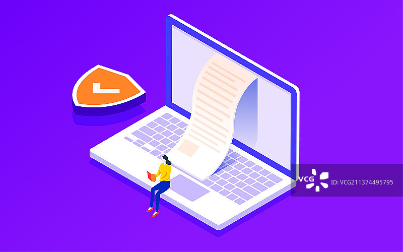 互联网电子商务插画计算机网络数据安全海报图片素材