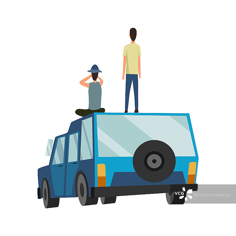 非洲狩猎扁平banner元素图片素材