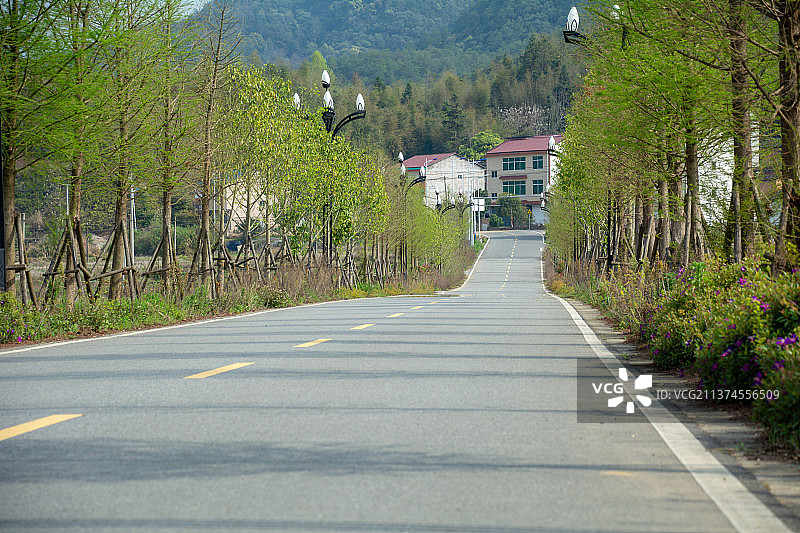 福建省南平市武夷山道路 五夫镇 武夷山国家公园 武夷山风光 景区公路 景区道路  公路 春天 清明节图片素材