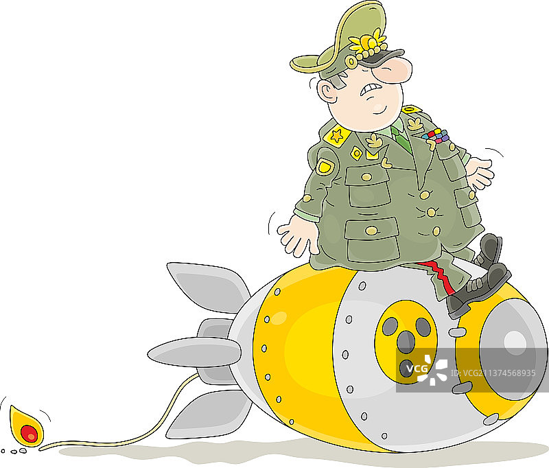 骑原子弹的肥胖将军图片素材