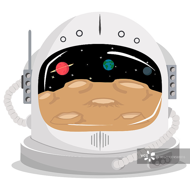 宇航员太空头盔反射图片素材