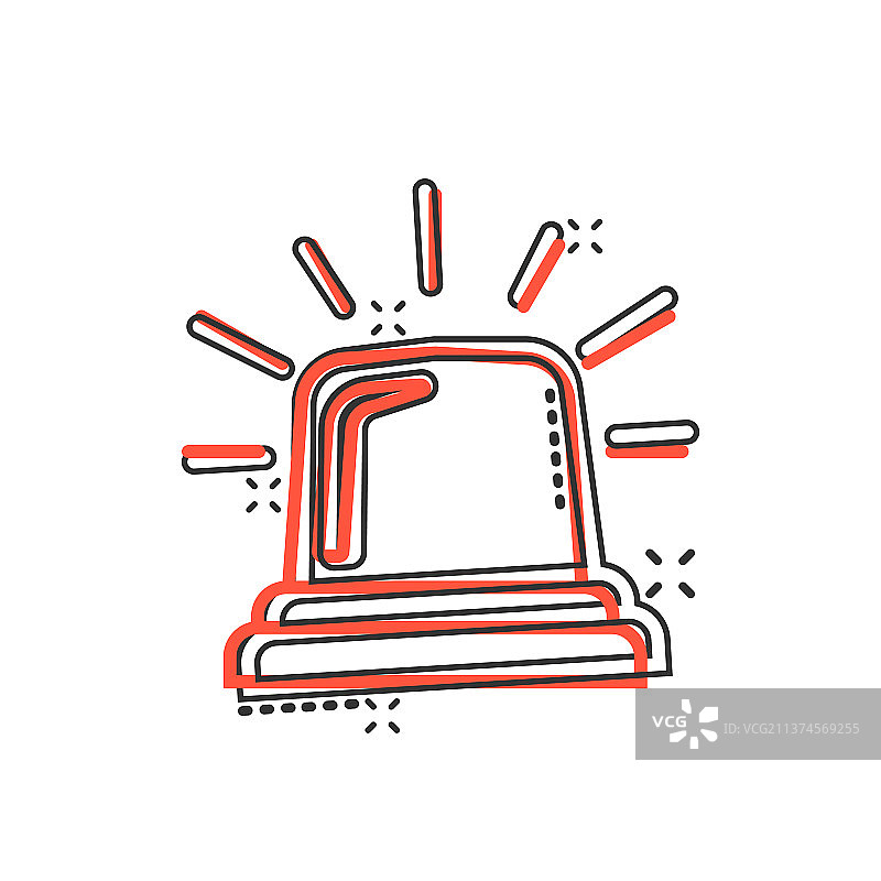 漫画风格的紧急警报图标灯图片素材