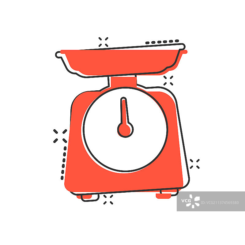 漫画风格的浴室体重秤图标图片素材