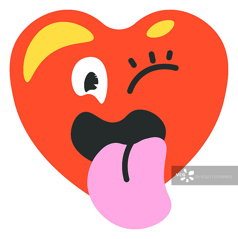 吐舌头的心形卡通人物图片素材
