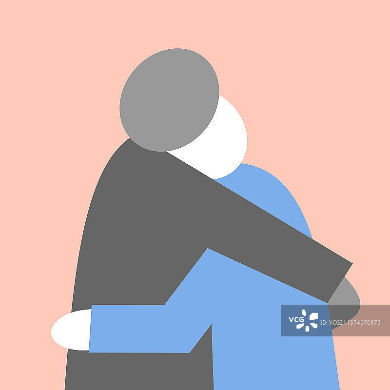 扁平风格的拥抱人群图片素材