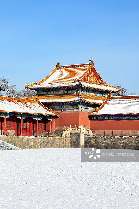 故宫迎来春雪 雪后紫禁城美如画图片素材