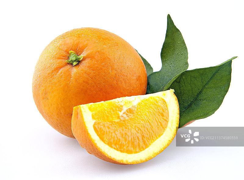 绿叶橙子图片素材