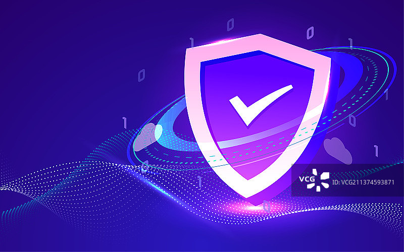 互联网金融财产安全插画保护网络数据海报图片素材