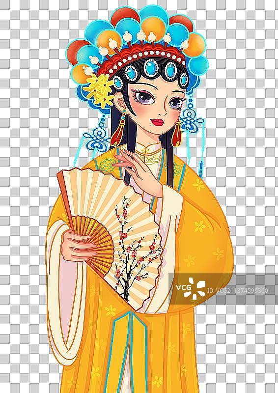 国潮戏曲花旦人物图片素材