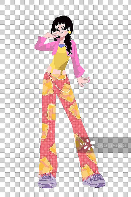 时尚潮流千禧年辣妹装图片素材