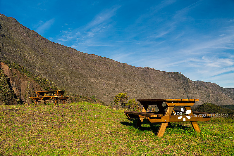 留尼旺岛野外露营野餐地图片素材