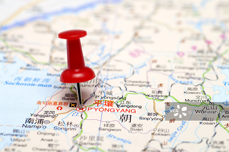 朝鲜地图,旅游目的地图片素材