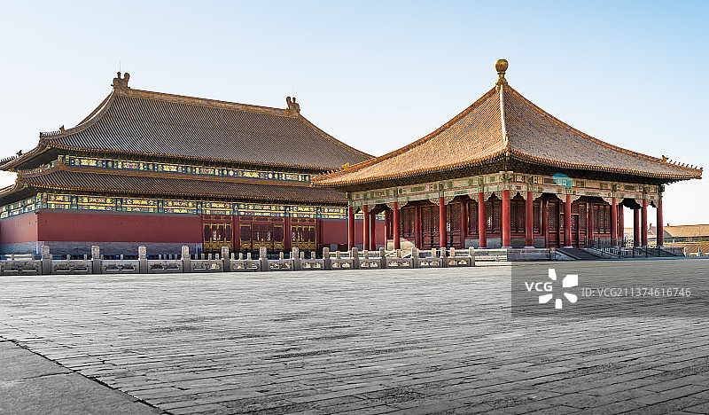 故宫紫禁城太和殿中和殿高清壁纸图片素材