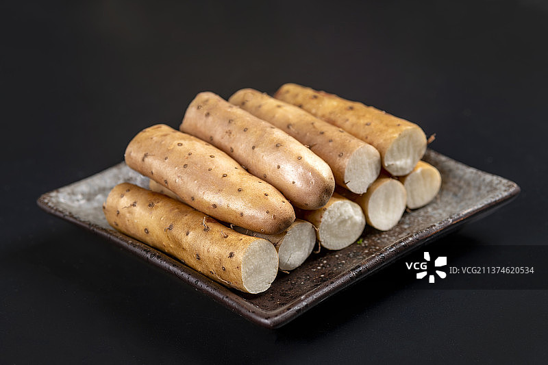 保健食疗蔬菜一盘山药特写图片素材