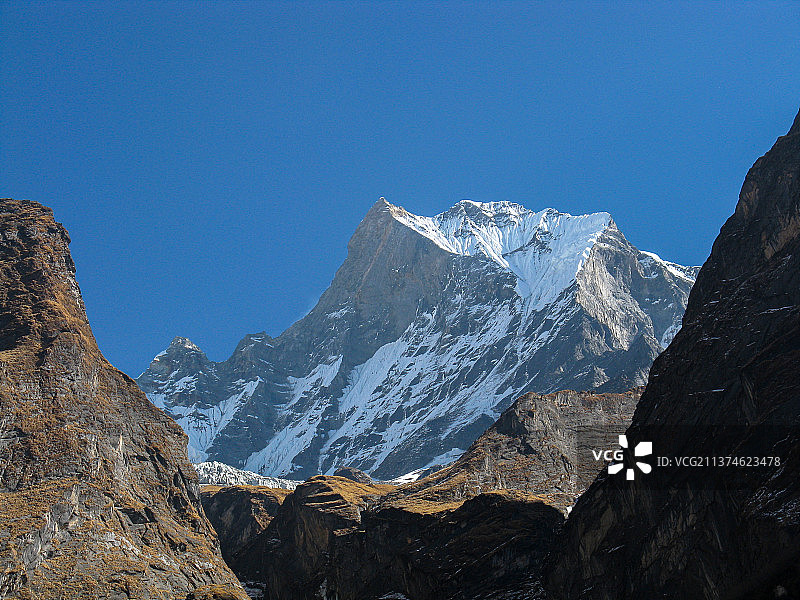 国外徒步旅游：安纳普尔纳大本营小环线，Himalayan 至 MBC & ABC的雪山风光图片素材