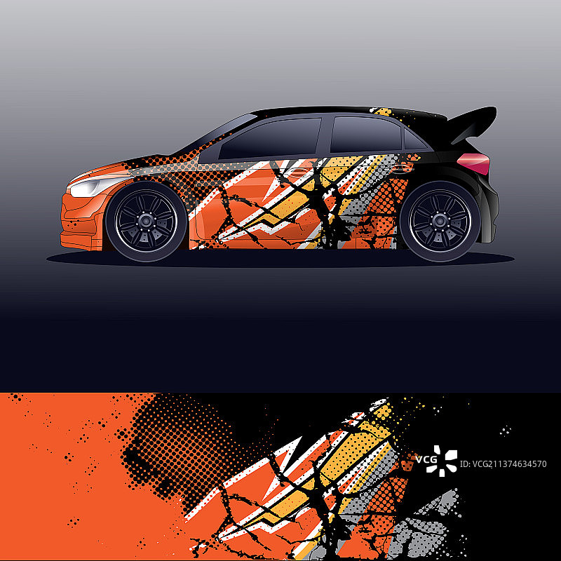 拉力赛汽车贴花图形包装图片素材