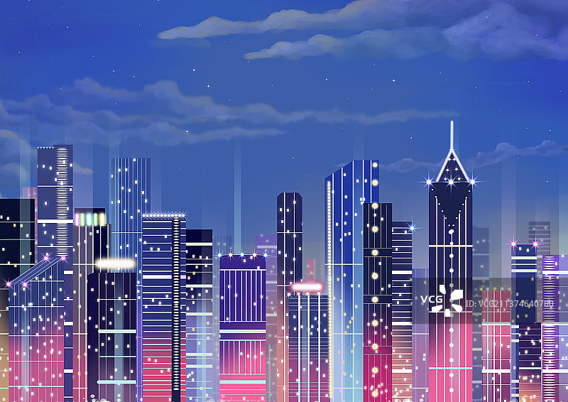 江面上的繁华城市风光图片素材