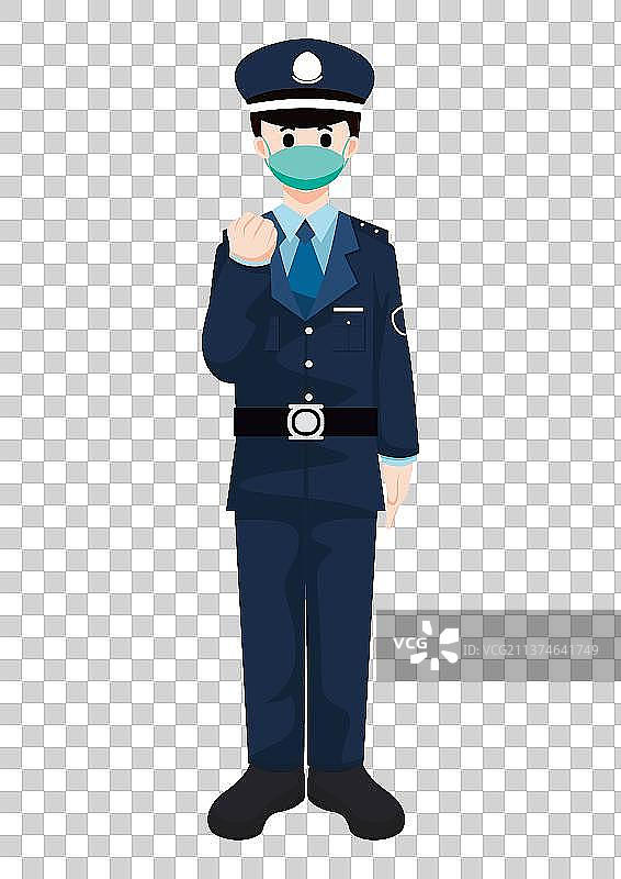抗疫一线各行业人物插画图片素材
