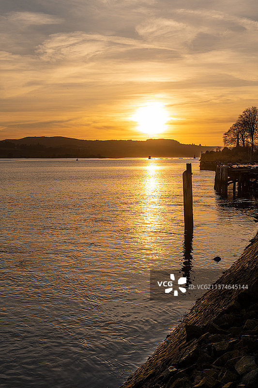 日落时分格拉斯哥海景（英国）图片素材