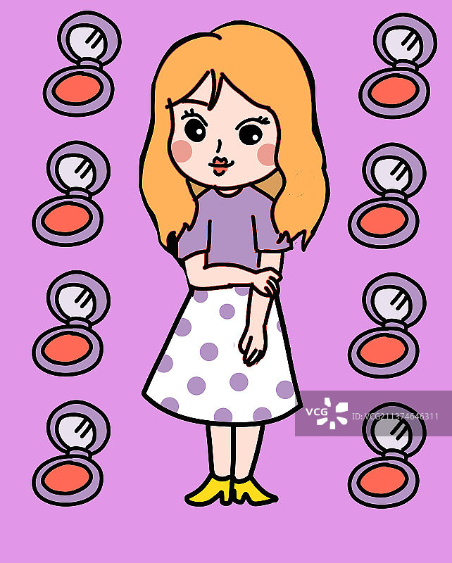 职业女性化妆品售货员图片素材