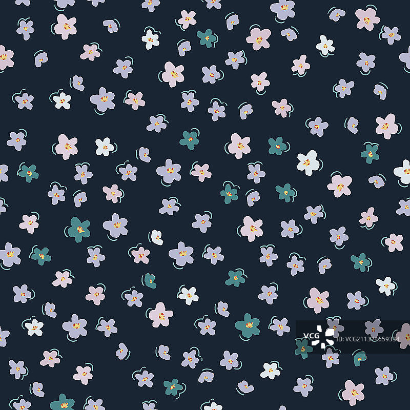 小清新复古碎花纹样四方连续图案图片素材