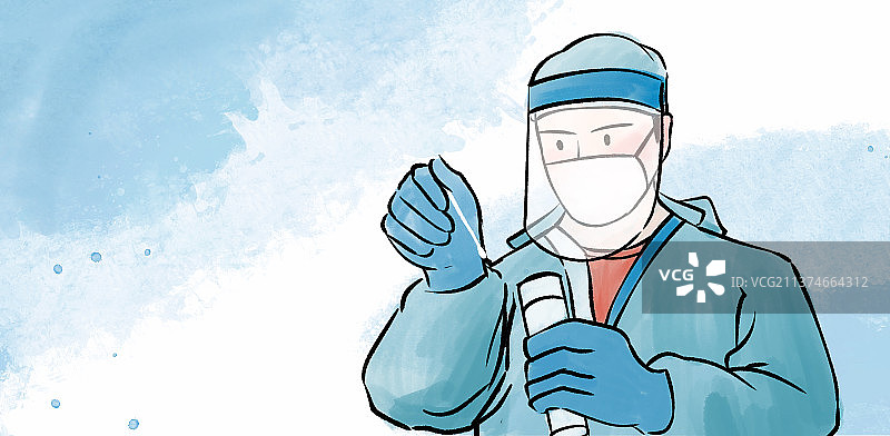 逆行者，守护城市的白衣天使检测核酸图片素材